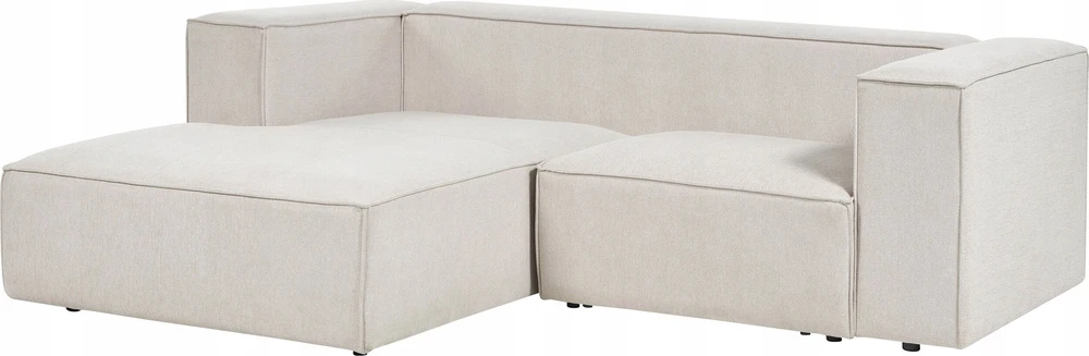 Beliani 2 vietų kampinė sofa VERNON šviesiai smėlio spalvos dešininė
