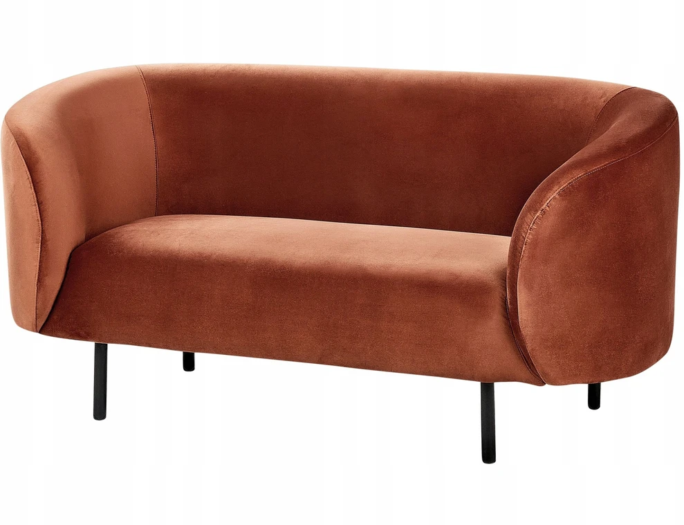 Beliani 2-vietė sofa LOEN, veliūras, oranžinė