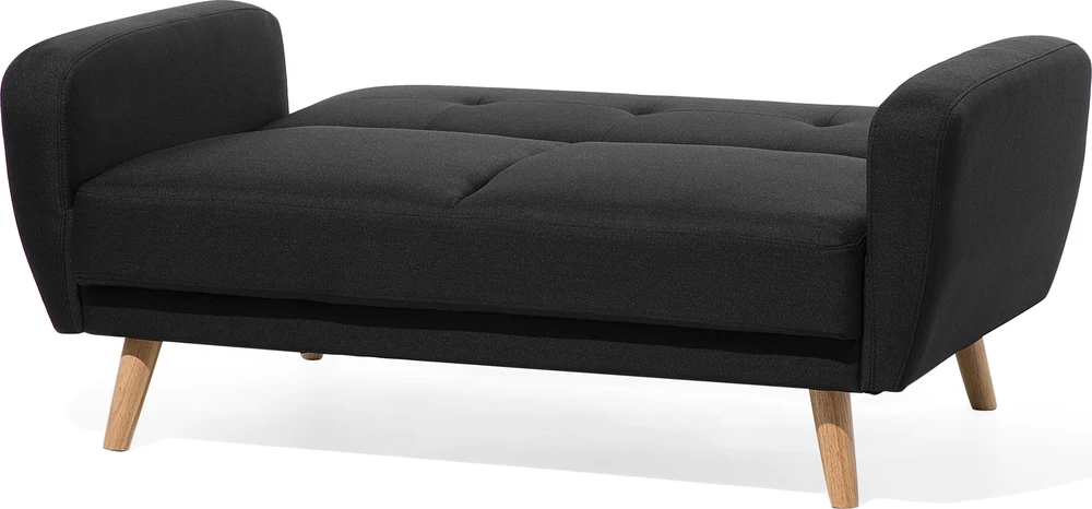 Beliani Dvivietė išskleidžiama sofa FLORLI Juoda