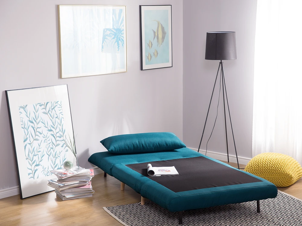 Beliani Vienvietė išskleidžiama sofa SETTEN, melsva