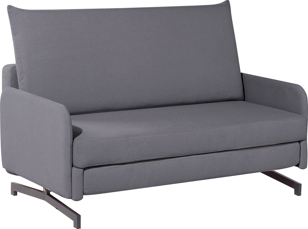Beliani Dvivietė išskleidžiama sofa BELFAST pilka
