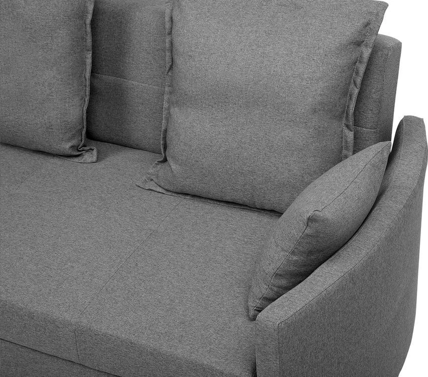 Beliani Dvivietė išskleidžiama sofa HOVIN pilka
