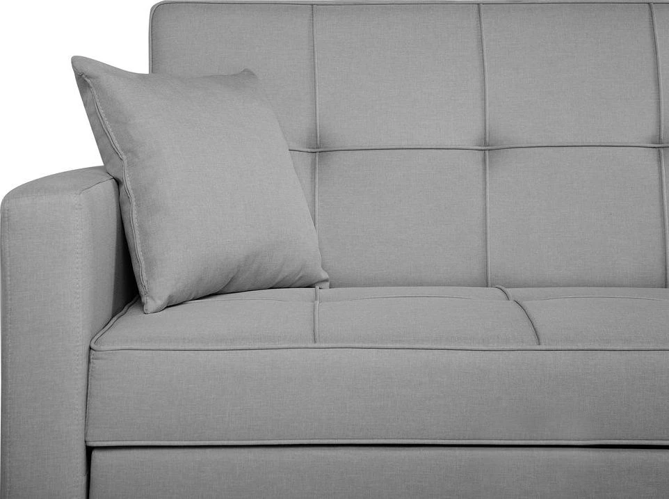 Beliani Išskleidžiama 3-vietė sofa GLOMMA šviesiai pilka