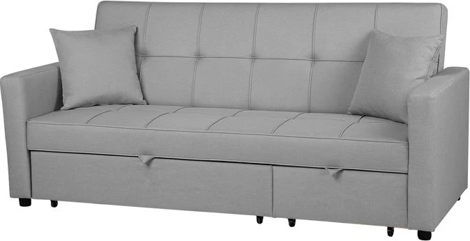 Beliani Išskleidžiama 3-vietė sofa GLOMMA šviesiai pilka