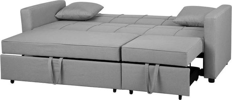Beliani Išskleidžiama 3-vietė sofa GLOMMA šviesiai pilka