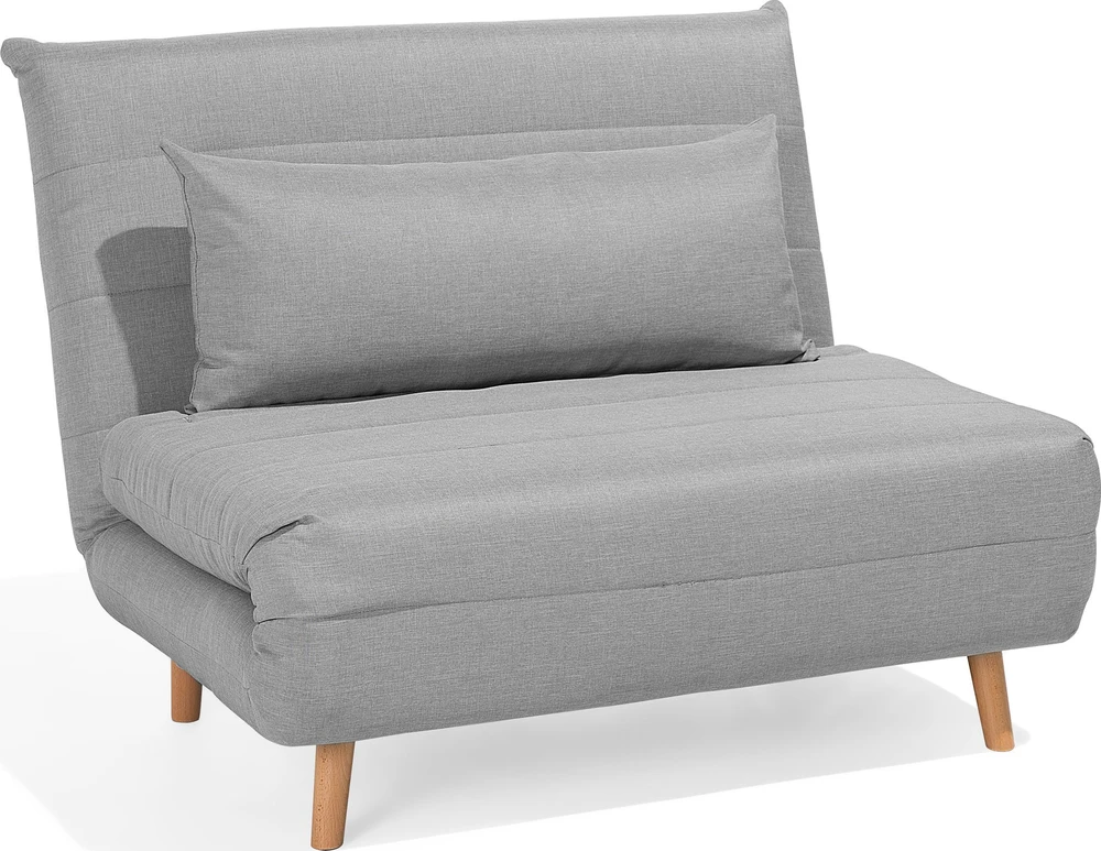 Beliani Vienvietė išskleidžiama sofa SETTEN, šviesiai pilka