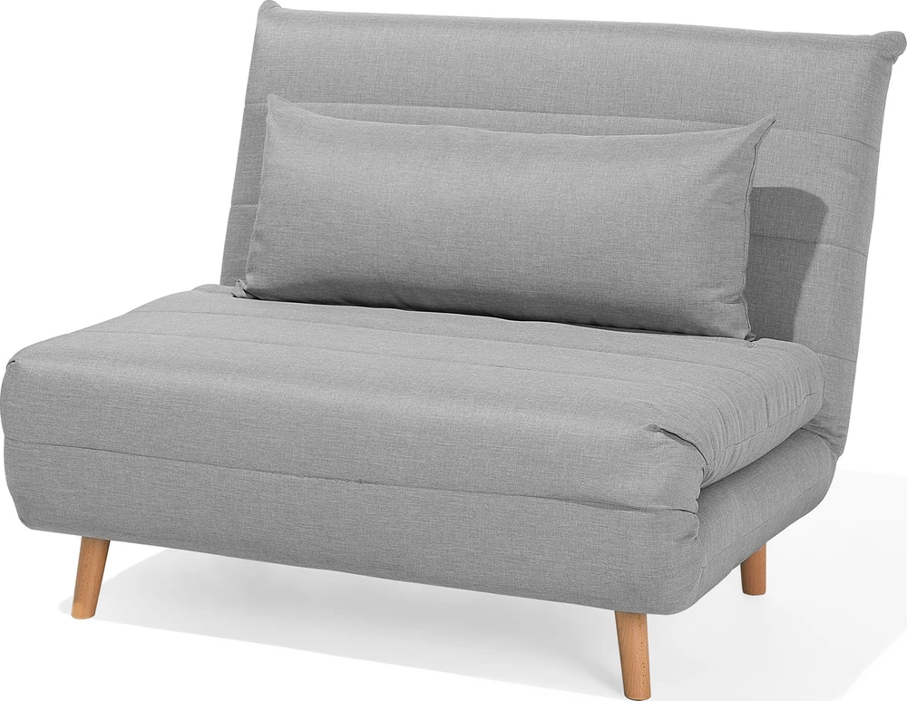 Beliani Vienvietė išskleidžiama sofa SETTEN, šviesiai pilka
