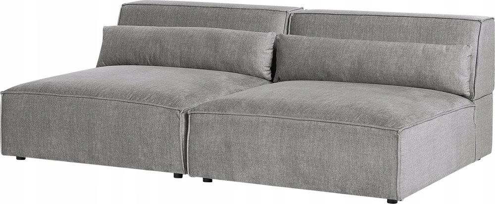 Beliani Dvivietė modulinė sofa HELLNAR, pilka