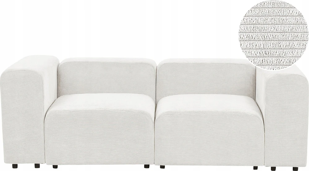 Beliani Modulinė 2 vietų sofa FALSTERBO, balta, velvetas