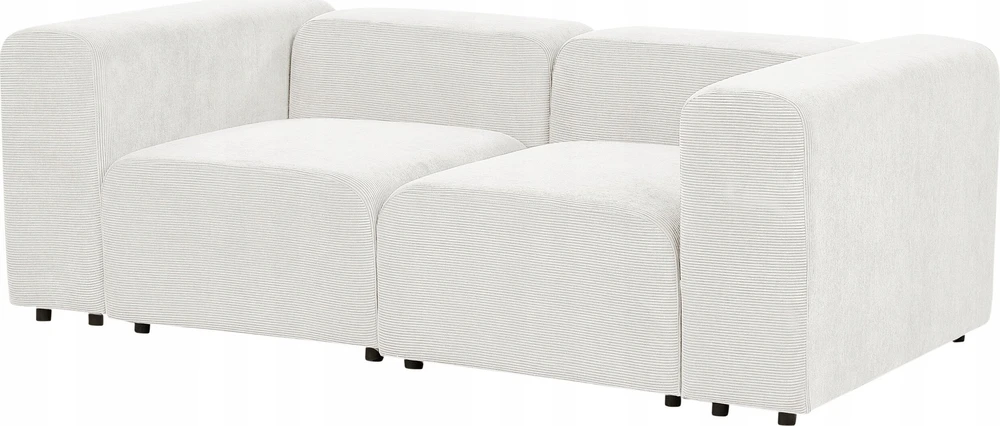 Beliani Modulinė 2 vietų sofa FALSTERBO, balta, velvetas