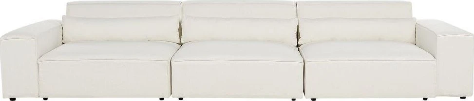 Beliani Modulinė 3 vietų sofa HELLNAR, kreminė balta spalva, Boucle audinys