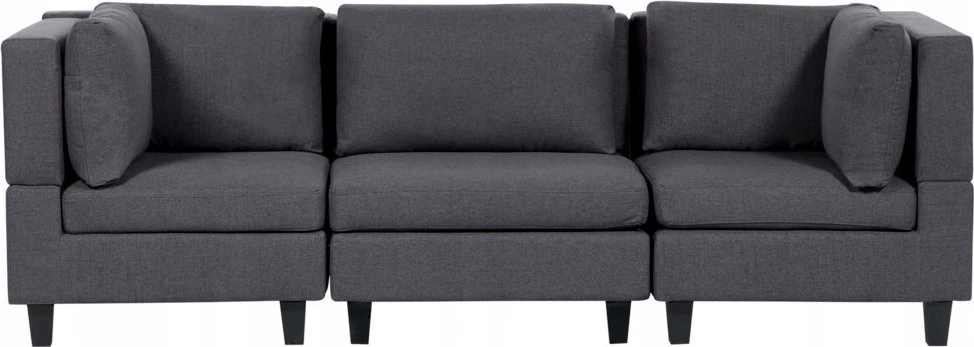 Beliani Modulinė 3 vietų sofa UNSTAD tamsiai pilka