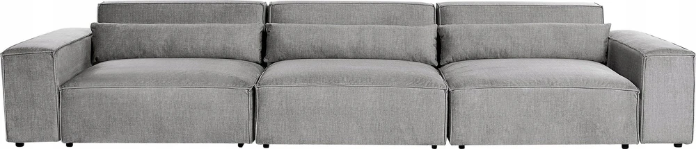 Beliani Trivietė modulinė sofa HELLNAR, pilka