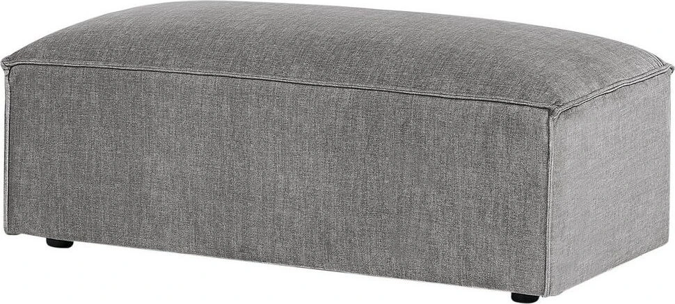 Beliani MODULINĖ 3 vietų sofa HELLNAR pilka su pufas