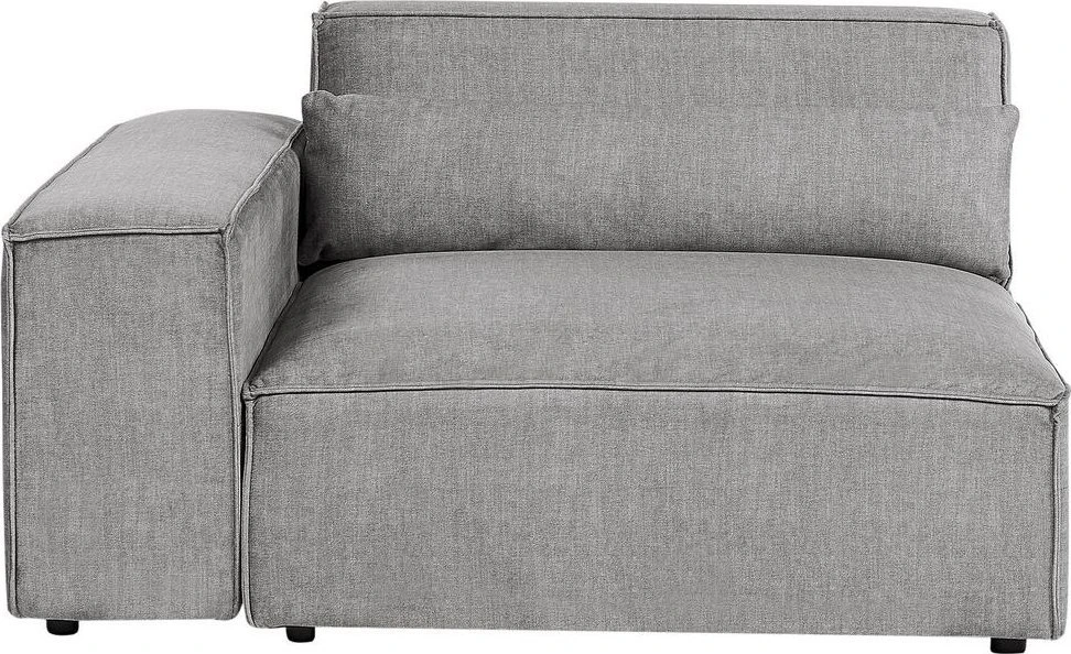 Beliani MODULINĖ 3 vietų sofa HELLNAR pilka su pufas