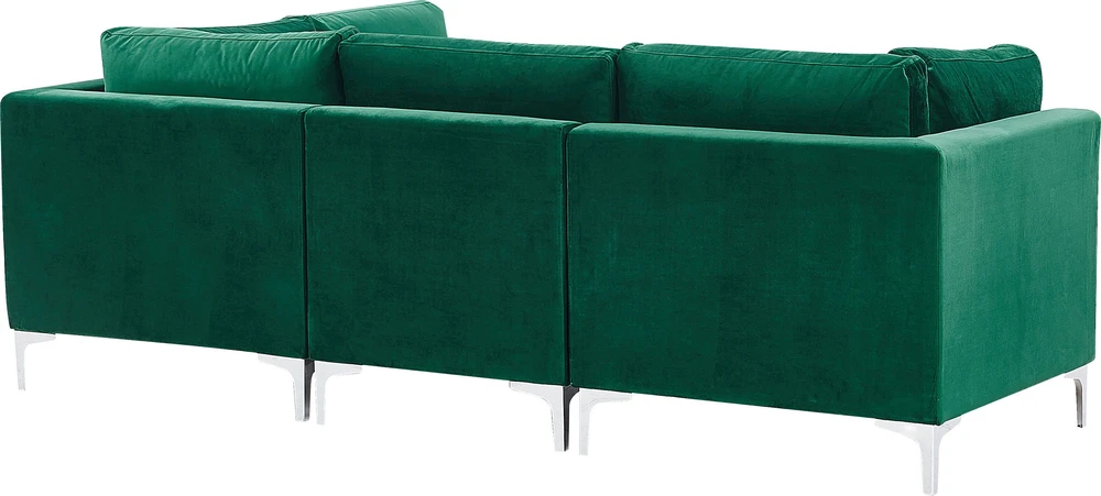 Beliani Trivietė modulinė sofa EVJA, žalias veliūras