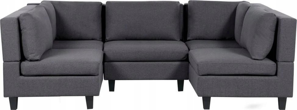 Beliani U formos modulinė sofa 5 asmenims UNSTAD tamsiai pilka