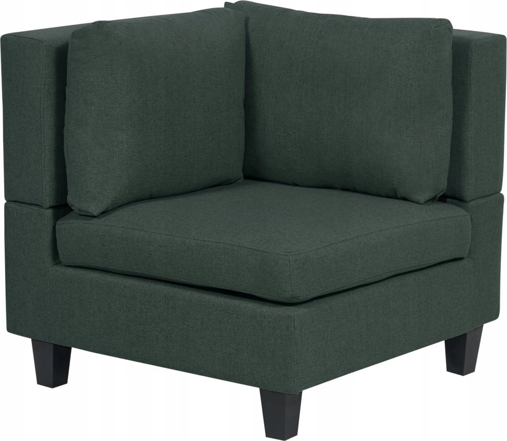 Beliani Penkių vietų modulinė sofa U formos UNSTAD tamsiai žalia