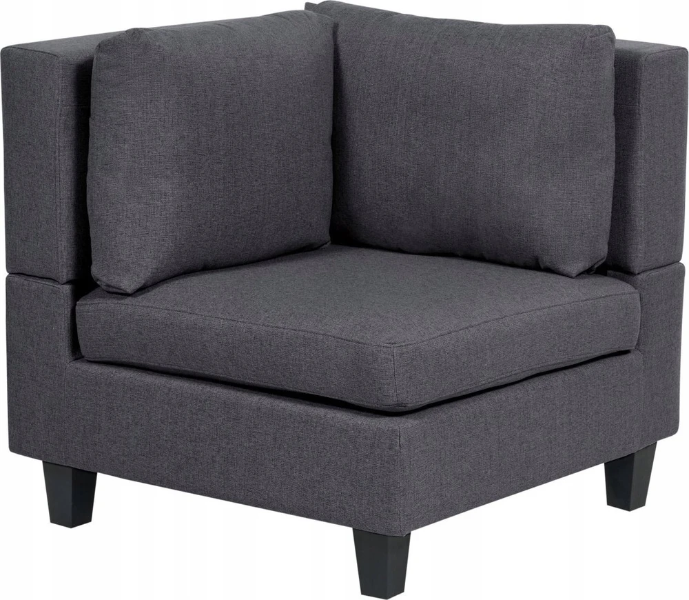 Beliani Modulinė U formos sofa 5 asmenims UNSTAD tamsiai pilka su otomane