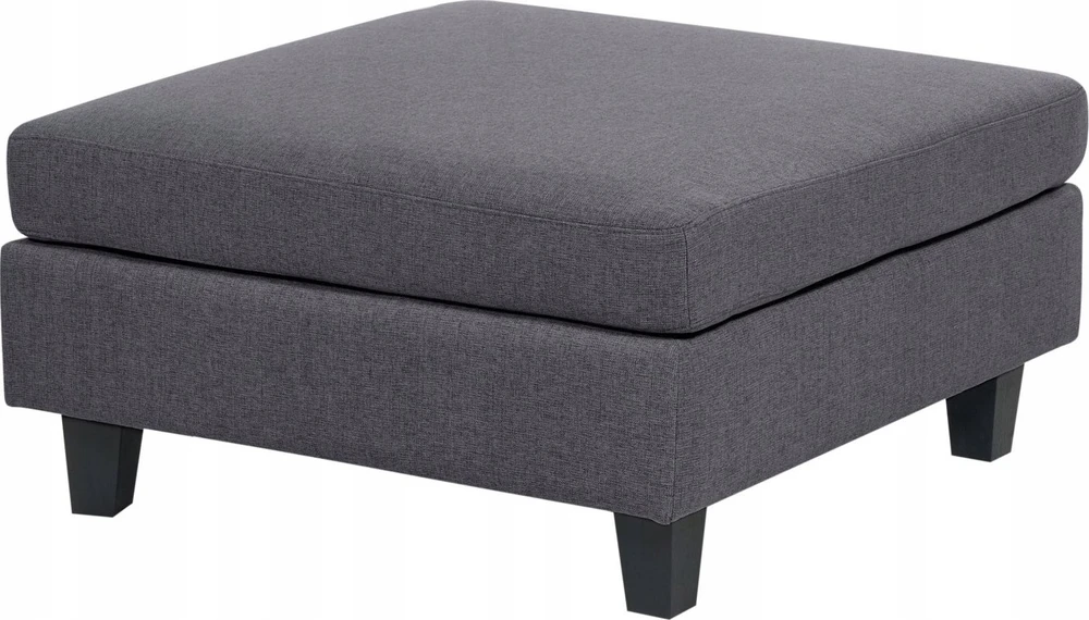 Beliani Modulinė U formos sofa 5 asmenims UNSTAD tamsiai pilka su otomane