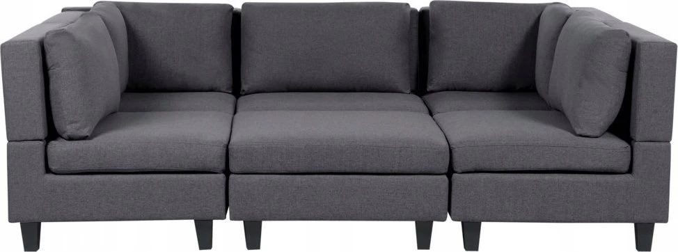 Beliani Modulinė U formos sofa 5 asmenims UNSTAD tamsiai pilka su otomane