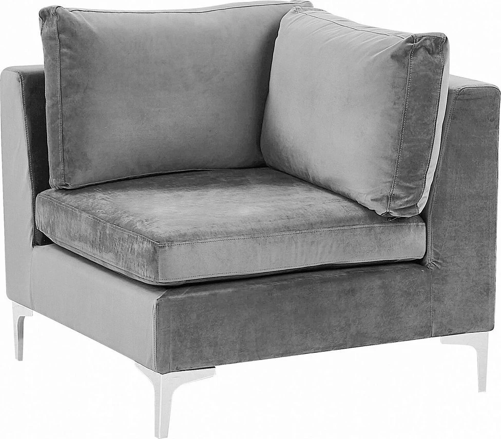 Beliani Modulinė U formos sofa 6 asmenims EVJA pilko veliūro