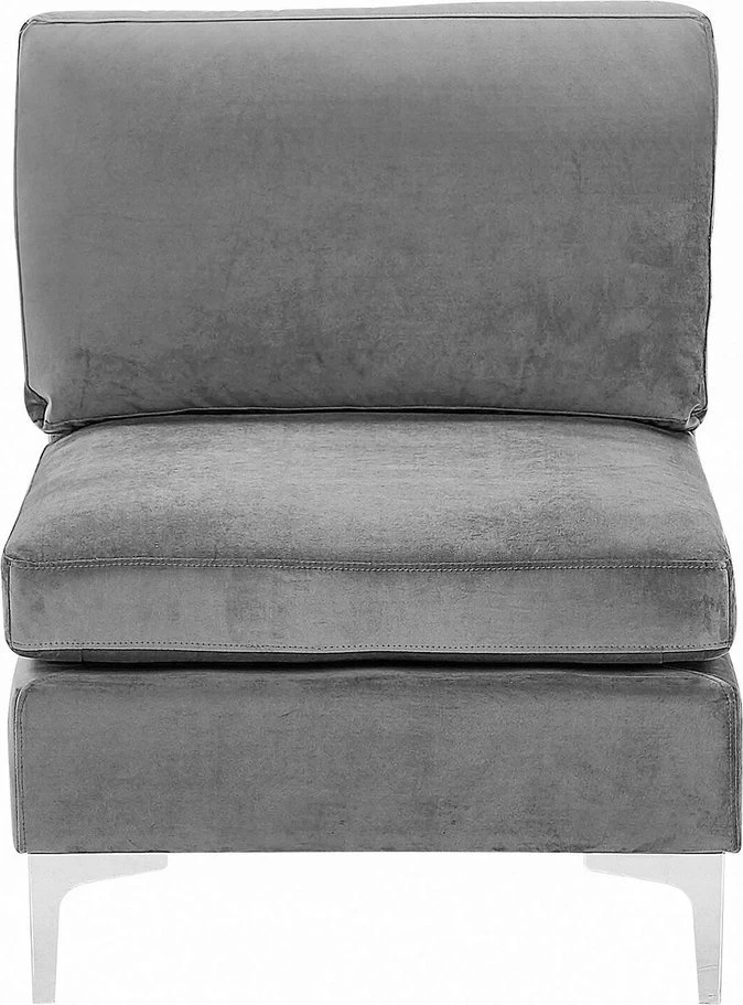 Beliani Modulinė U formos sofa 6 asmenims EVJA pilko veliūro