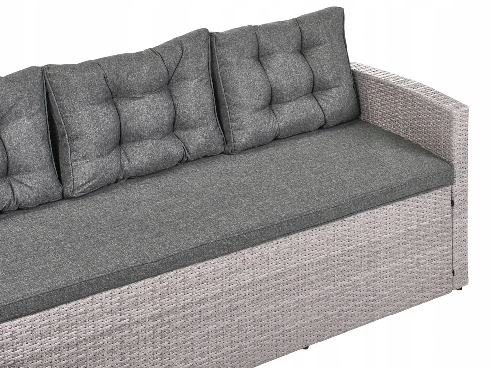Lauko baldų komplektas Beliani Sodo kampinė sofa VITERBO, 8 vietų, pilka, technoratanas