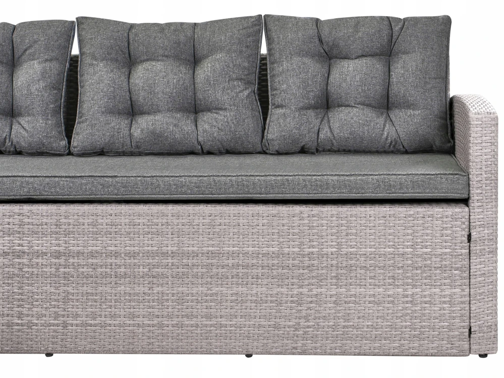 Lauko baldų komplektas Beliani Sodo kampinė sofa VITERBO, 8 vietų, pilka, technoratanas