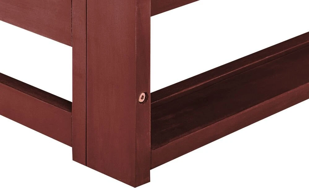 Lauko baldų komplektas Beliani Sodo sofa 3 asmenims TRANI Modulinė Sertifikuota akacijos mediena Bordo