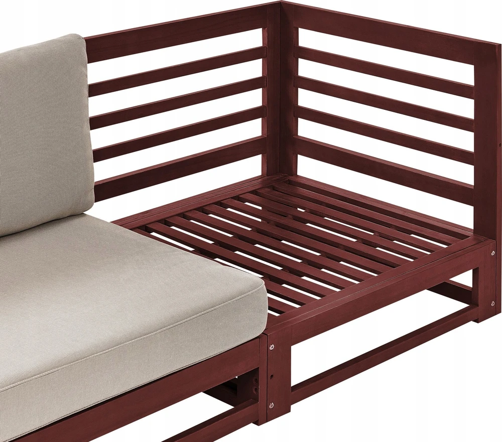Lauko baldų komplektas Beliani 3 vietų sodo sofa TRANI modulinė, akacijos mediena, ruda