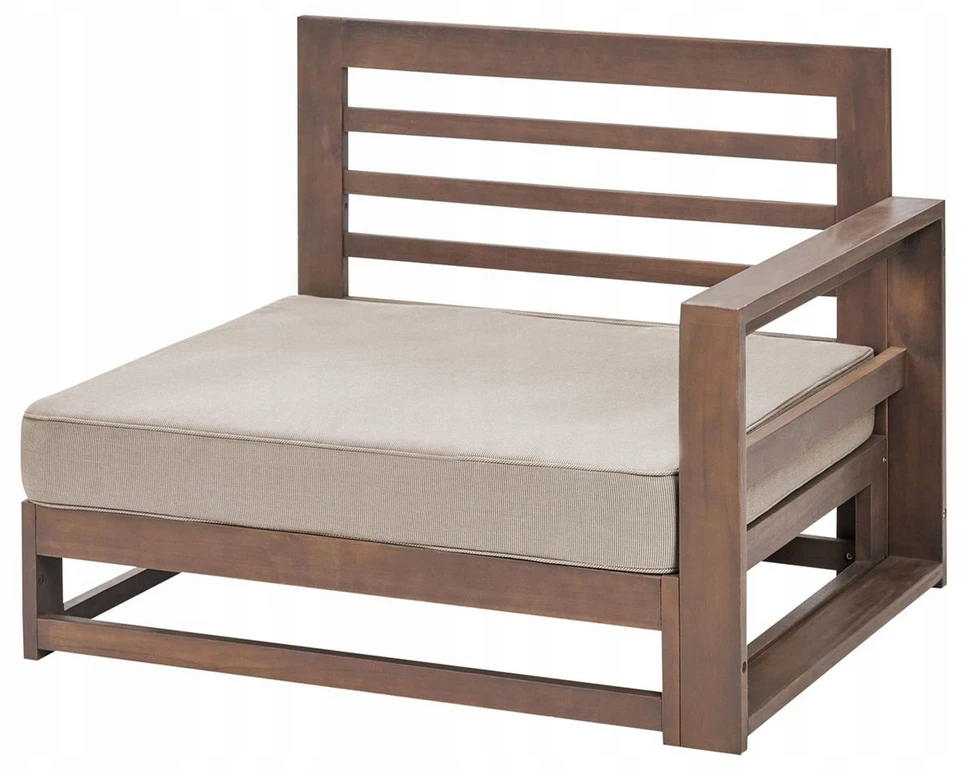 Lauko baldų komplektas Beliani 2 vietų sodo kampinė sofa TIMOR Modulinė Sertifikuota akacijos mediena Tamsiai ruda