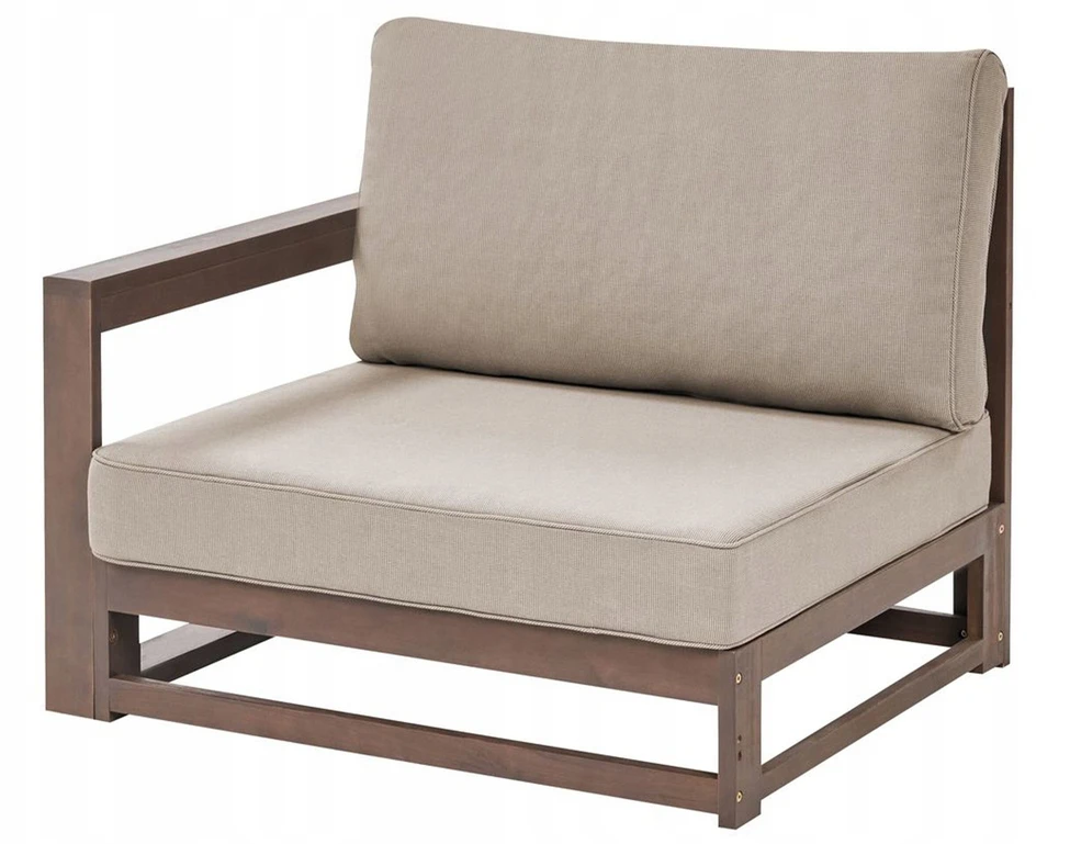 Lauko baldų komplektas Beliani 2 vietų sodo kampinė sofa TIMOR Modulinė Sertifikuota akacijos mediena Tamsiai ruda