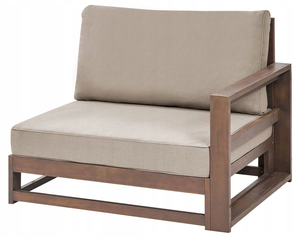 Lauko baldų komplektas Beliani 2 vietų sodo kampinė sofa TIMOR Modulinė Sertifikuota akacijos mediena Tamsiai ruda