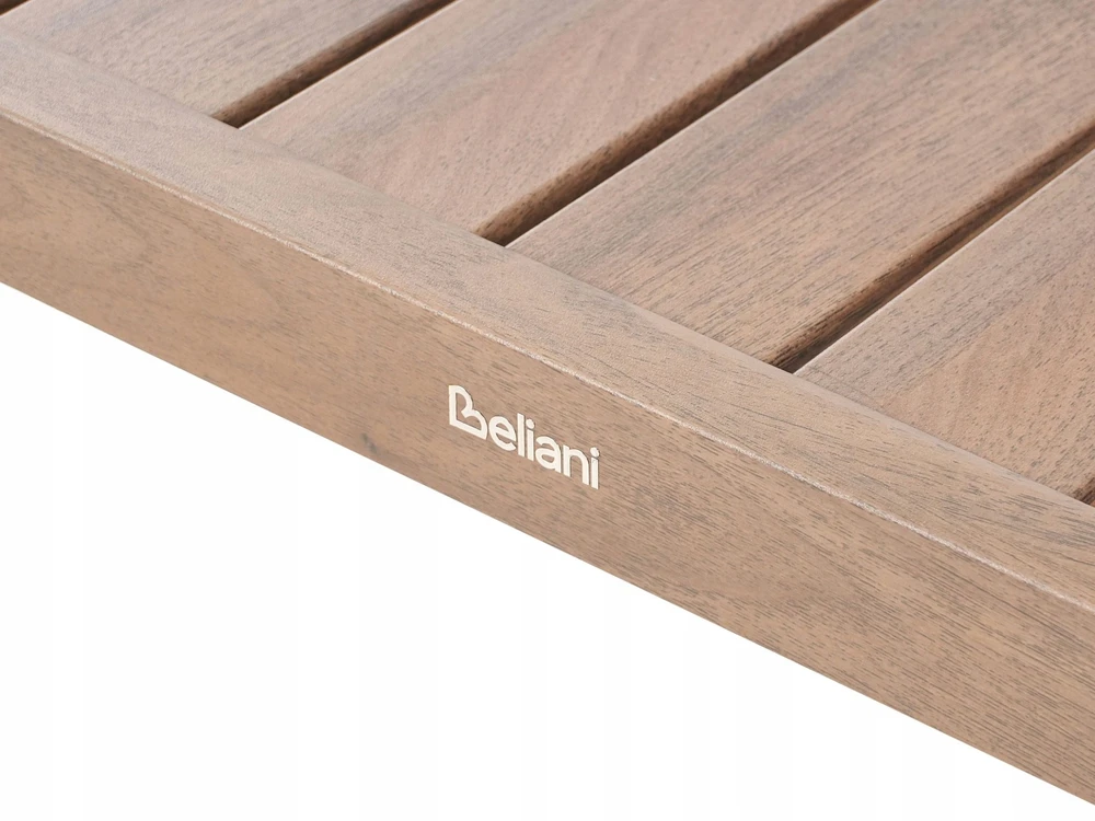 Lauko baldų komplektas Beliani Sodo sofa su staliuku 2 asmenims SAMPIERI ruda metalinė