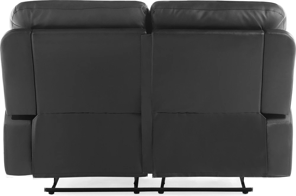 Beliani 2 vietų sofa su rankine atsipalaidavimo funkcija BERGEN, eko oda, juoda
