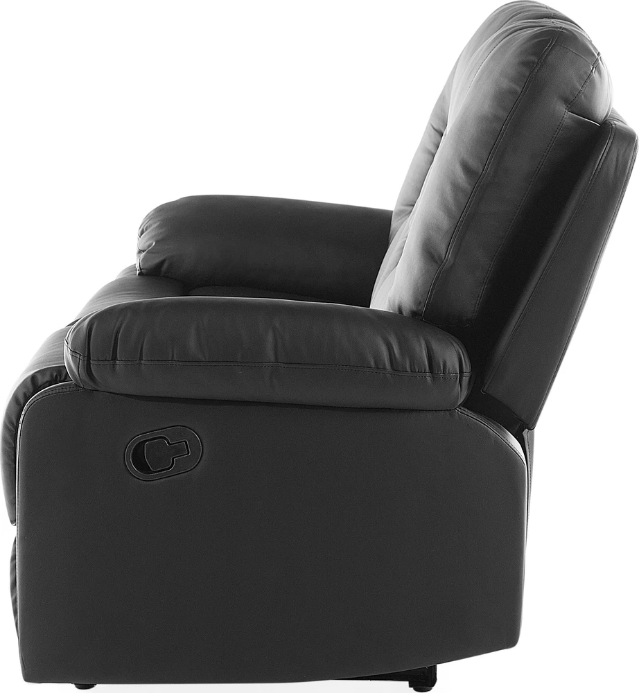 Beliani 2 vietų sofa su rankine atsipalaidavimo funkcija BERGEN, eko oda, juoda