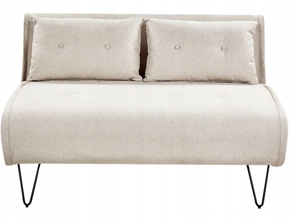 Beliani Dvivietė išskleidžiama sofa VESTFOLD šviesiai smėlio spalvos