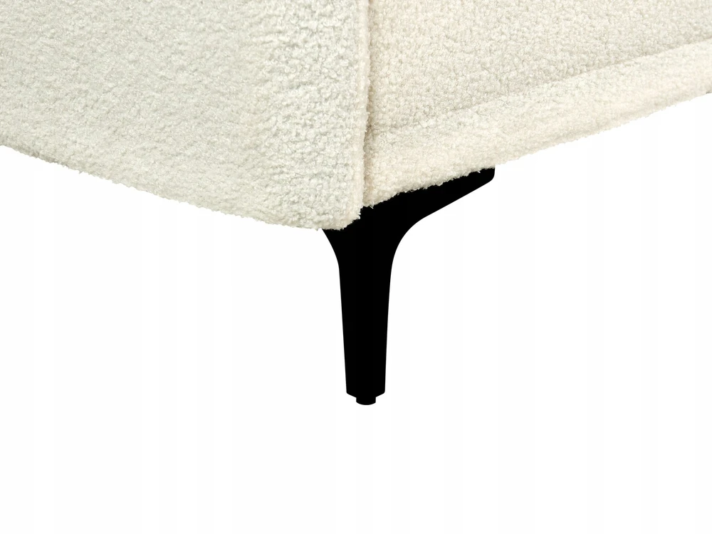 Beliani Trivietė išskleidžiama sofa LUCAN Boucle, kreminė balta