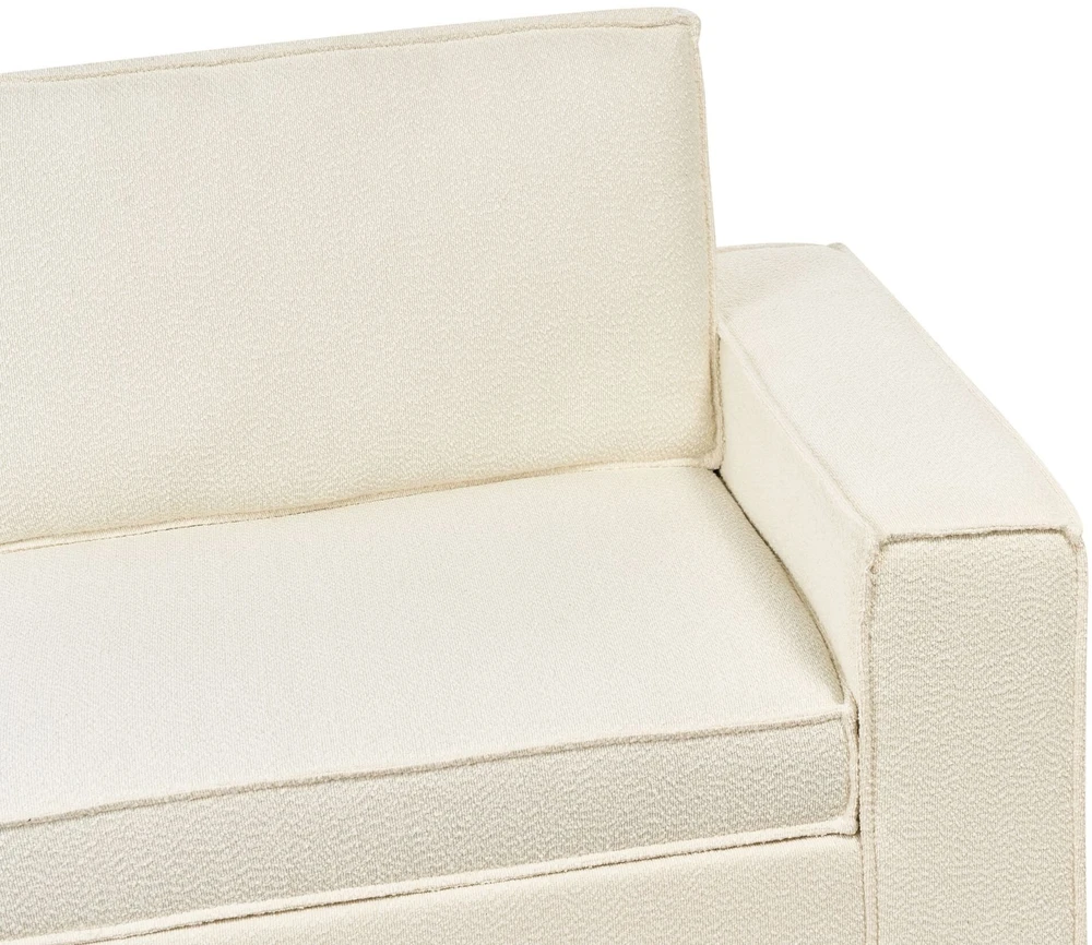 Beliani Trivietė išskleidžiama sofa VUOKATTI Boucle, kreminė balta