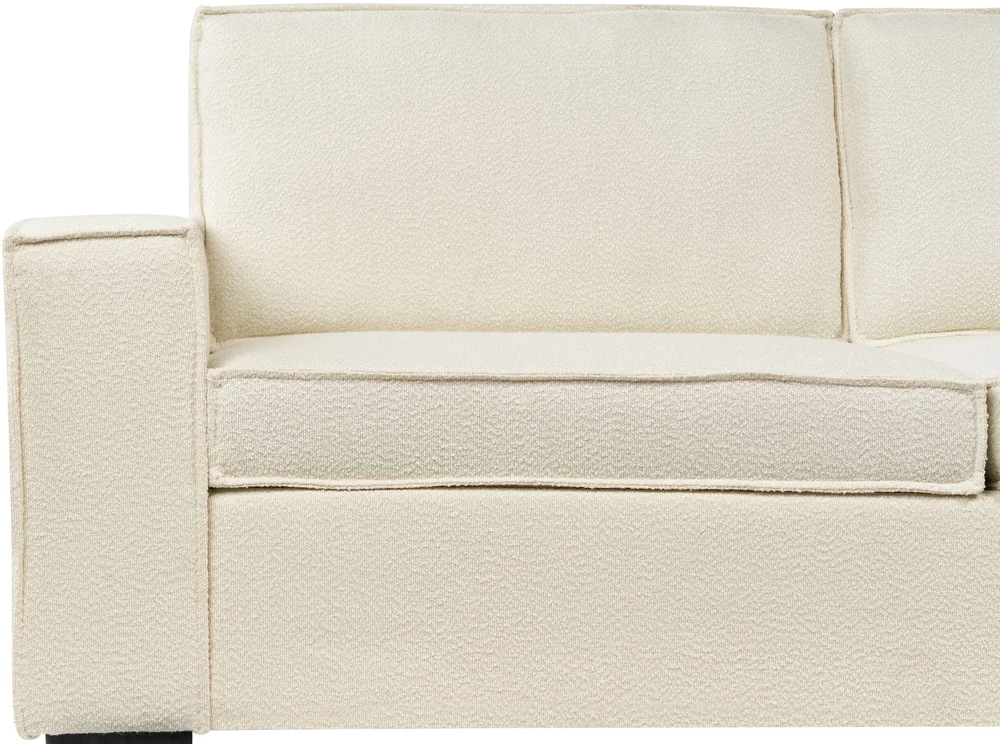 Beliani Trivietė išskleidžiama sofa VUOKATTI Boucle, kreminė balta