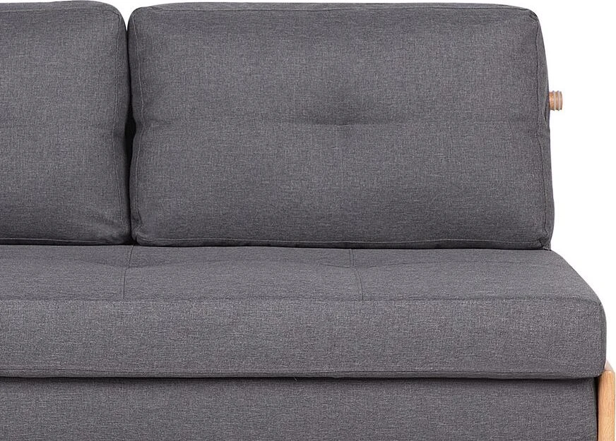 Beliani Dvivietė išskleidžiama sofa EDLAND, tamsiai pilka