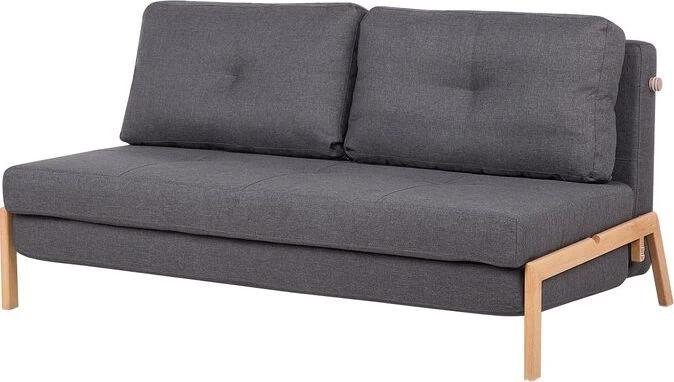 Beliani Dvivietė išskleidžiama sofa EDLAND, tamsiai pilka