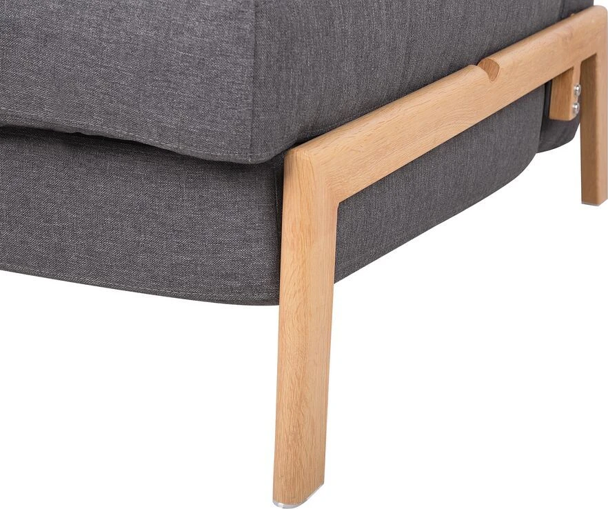 Beliani Dvivietė išskleidžiama sofa EDLAND, tamsiai pilka