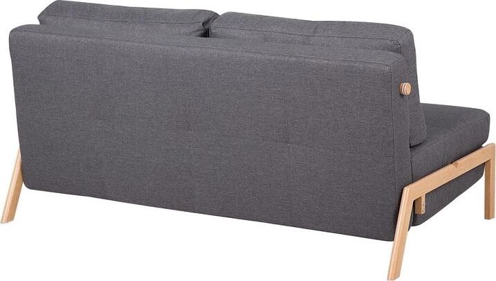 Beliani Dvivietė išskleidžiama sofa EDLAND, tamsiai pilka