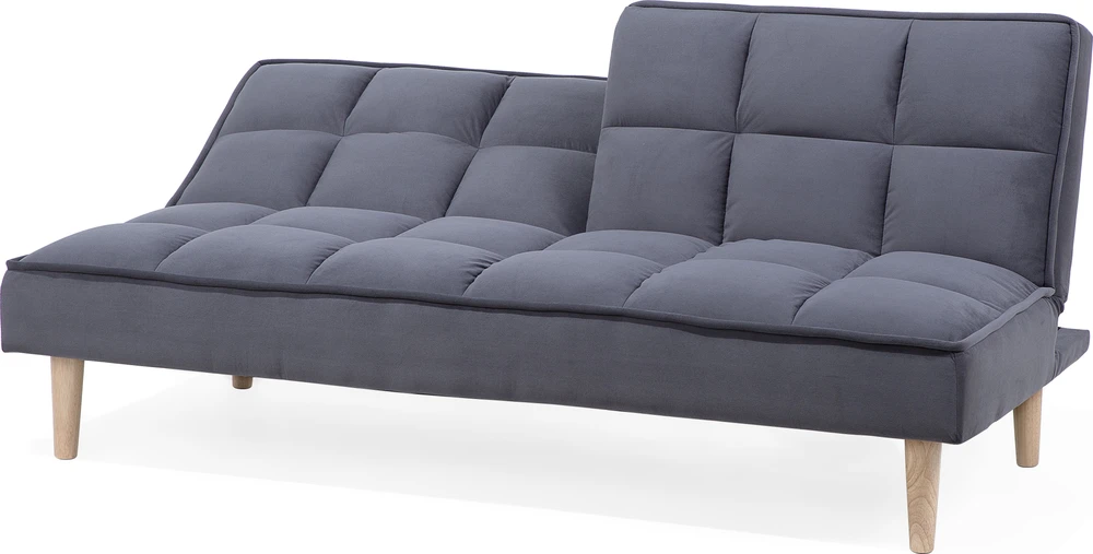 Beliani Trivietė išskleidžiama sofa SILJAN tamsiai pilka