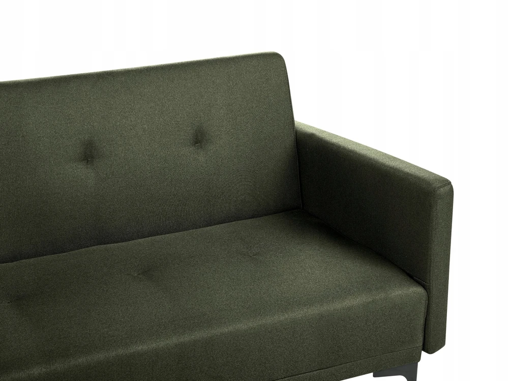 Beliani Trivietė išskleidžiama sofa LUCAN tamsiai žalia