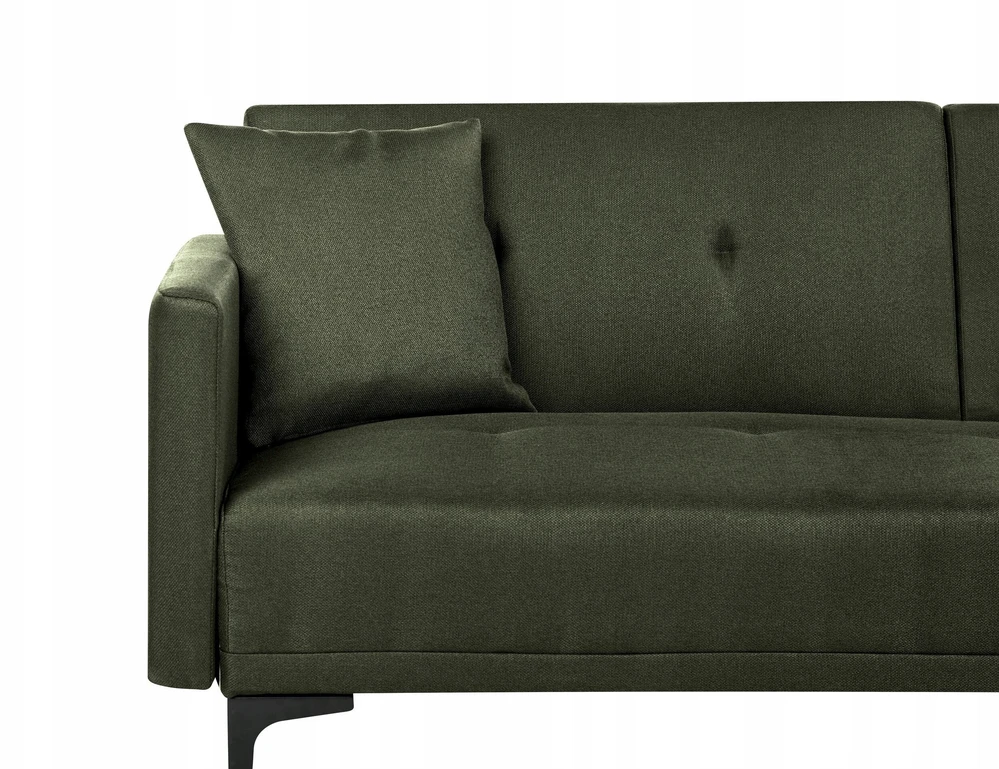 Beliani Trivietė išskleidžiama sofa LUCAN tamsiai žalia