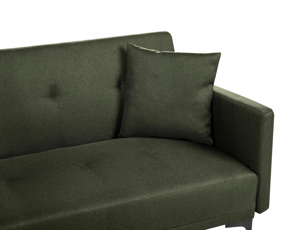 Beliani Trivietė išskleidžiama sofa LUCAN tamsiai žalia