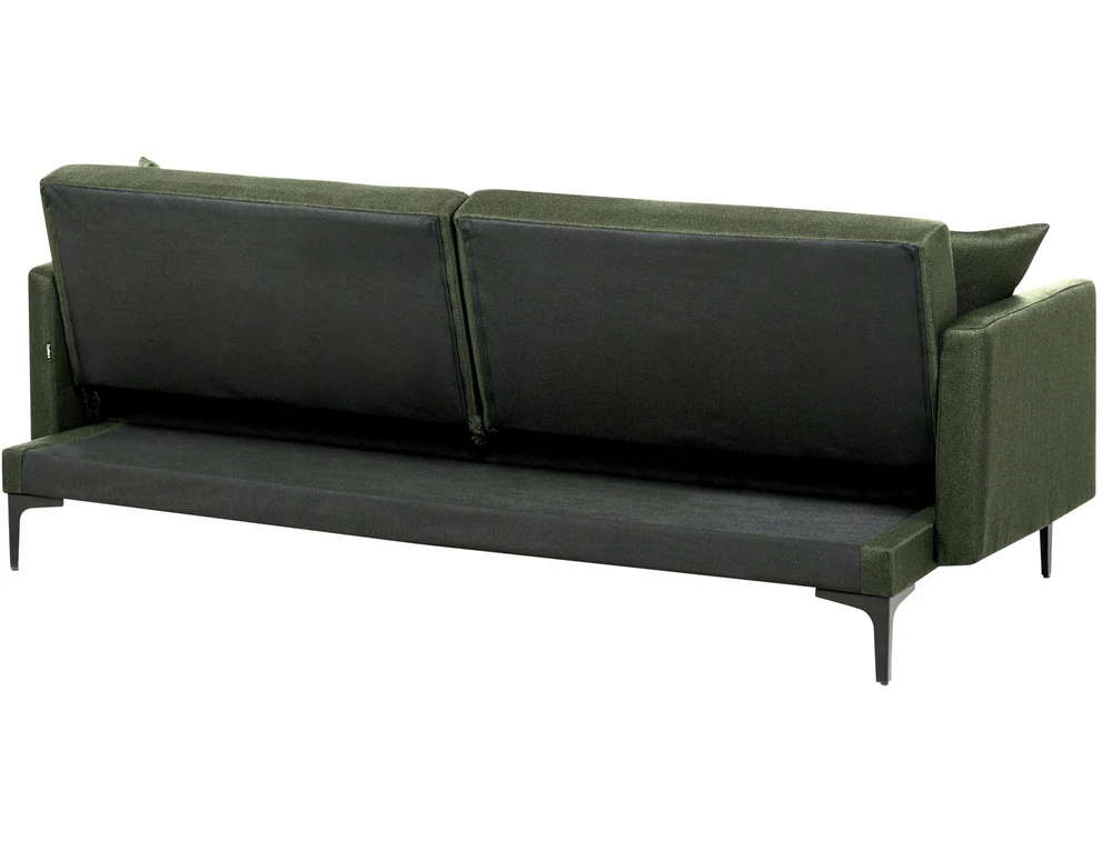Beliani Trivietė išskleidžiama sofa LUCAN tamsiai žalia